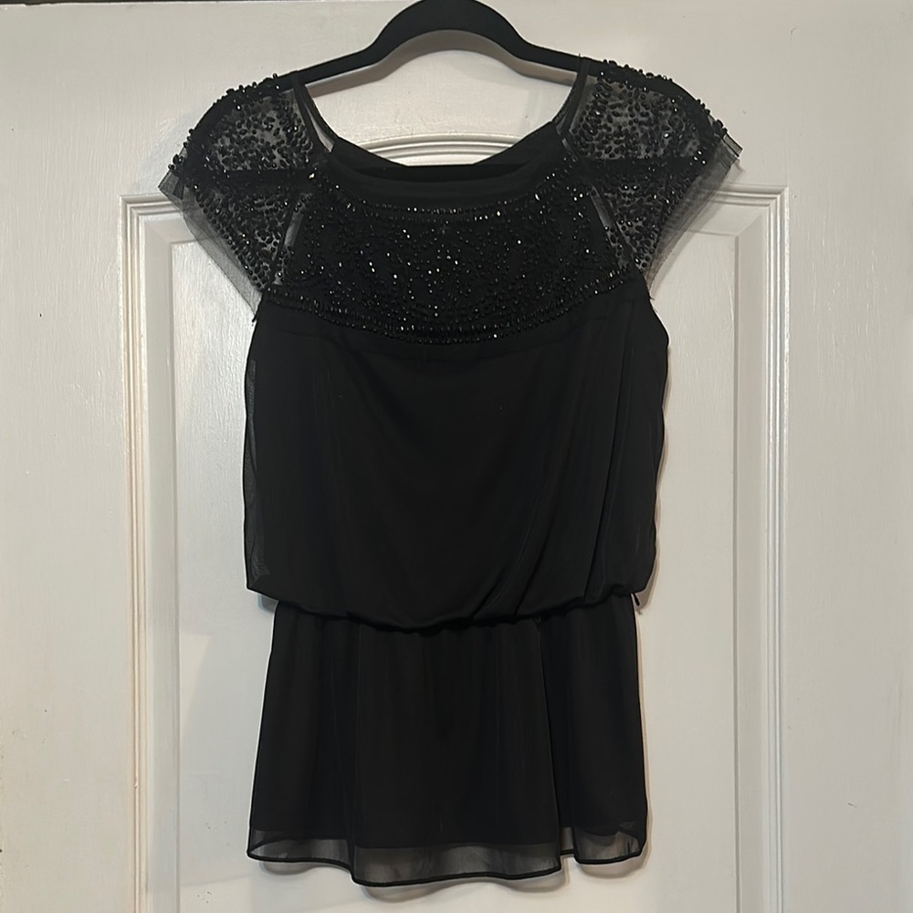 Elegant Black Beaded shirt